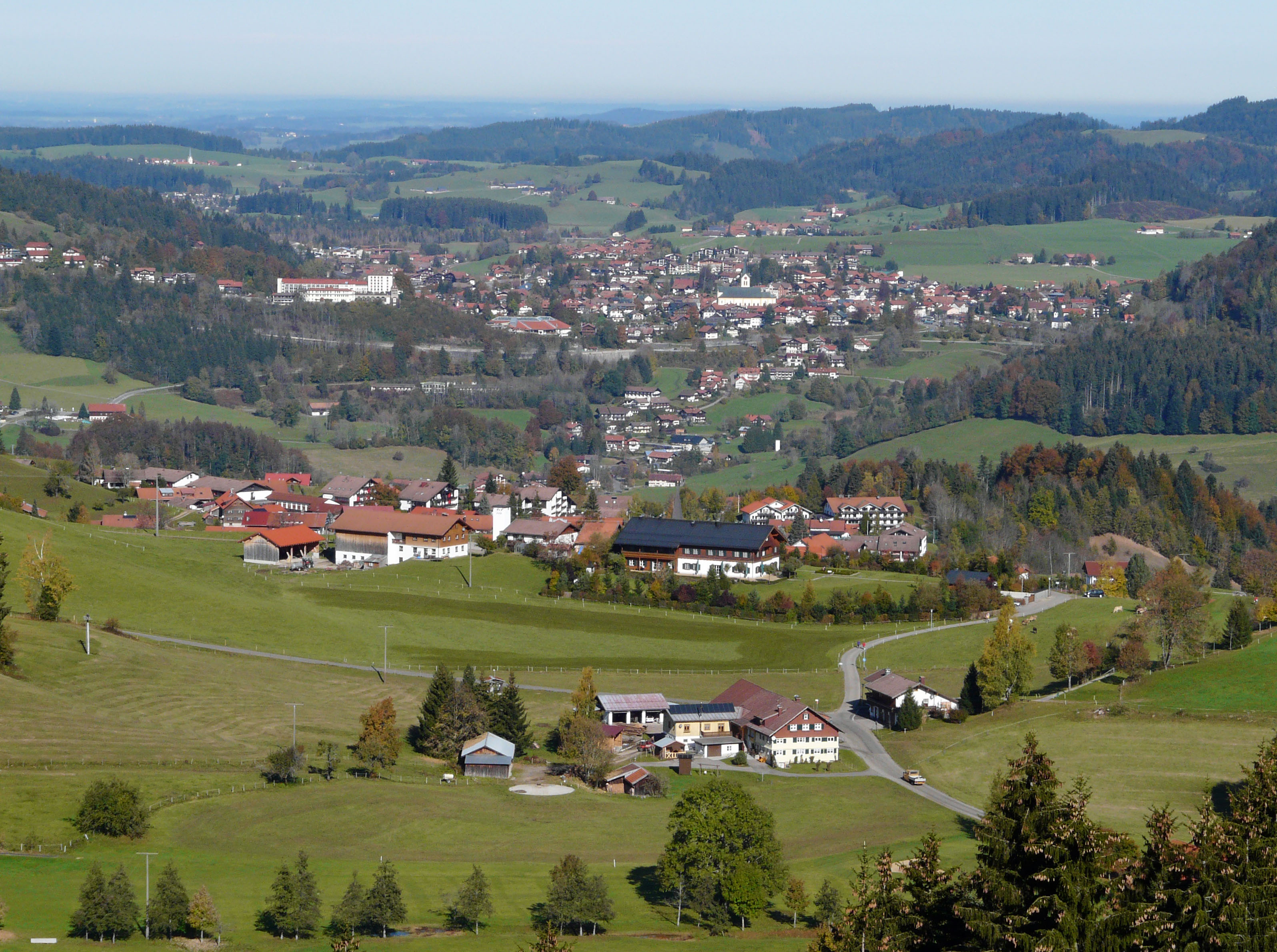 Blick auf Steibis und Oberstaufen im Allgäu
